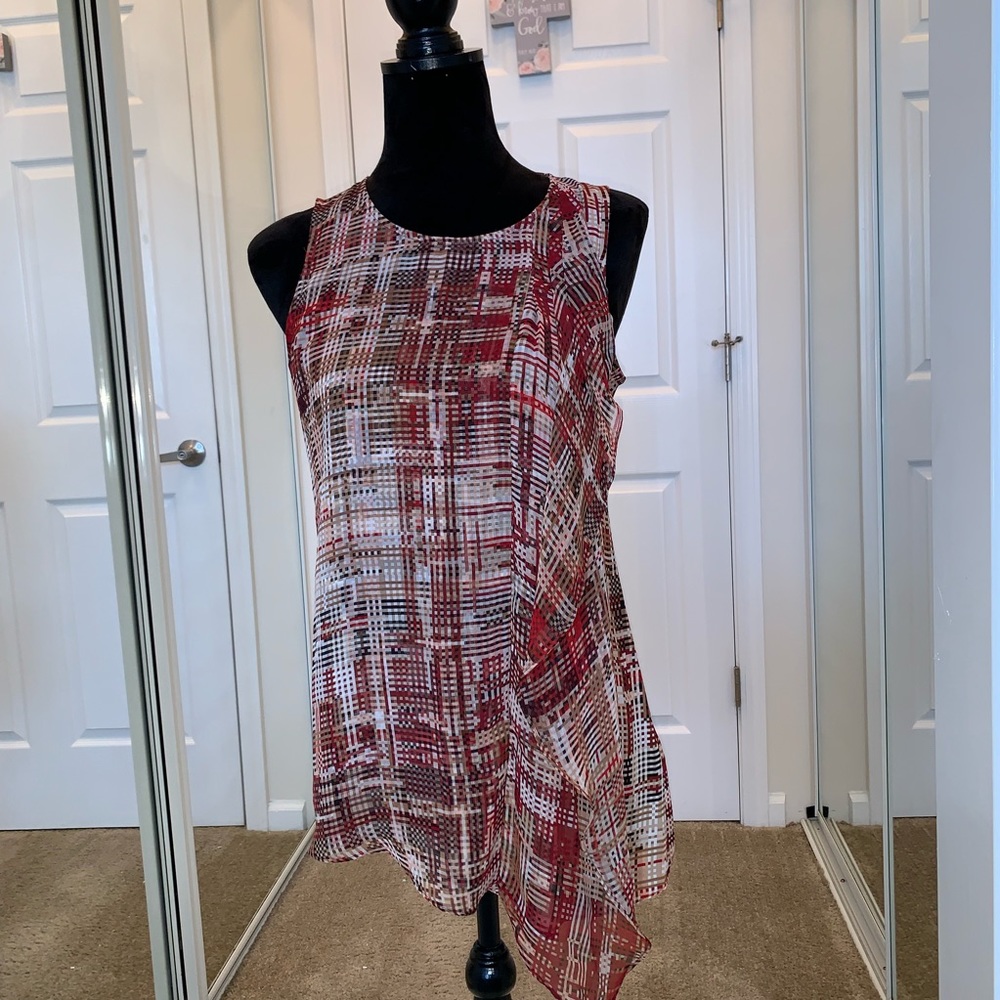 WHITE HOUSE BLACK MARKET Sleeveless Ruffle Blouse